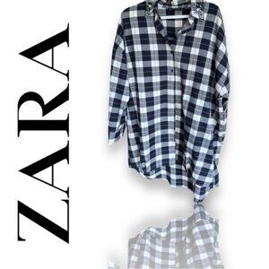 New Zara plaid button up dress with jewelled collar​​